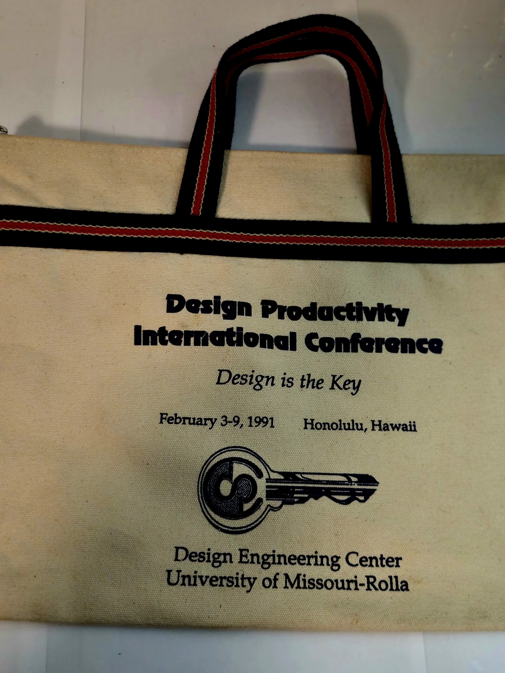 University of Missouri-Rolla Canvas Tote Bag in Cream with Black Accents